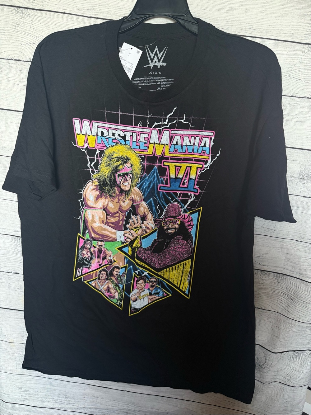 NWT WWE WrestleMania VI Retro style T-Shirt Mens L